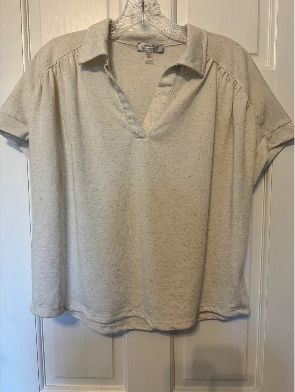 Cable & Gauge Studio Cream Blouse Women’s Medium